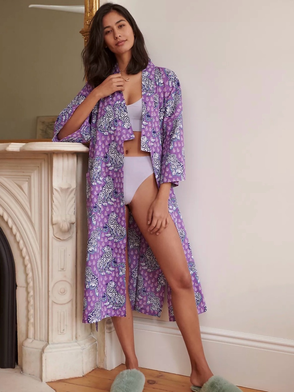 PRINTFRESH Tiger Queen Robe size Small/medium in violet